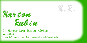 marton rubin business card