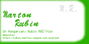 marton rubin business card
